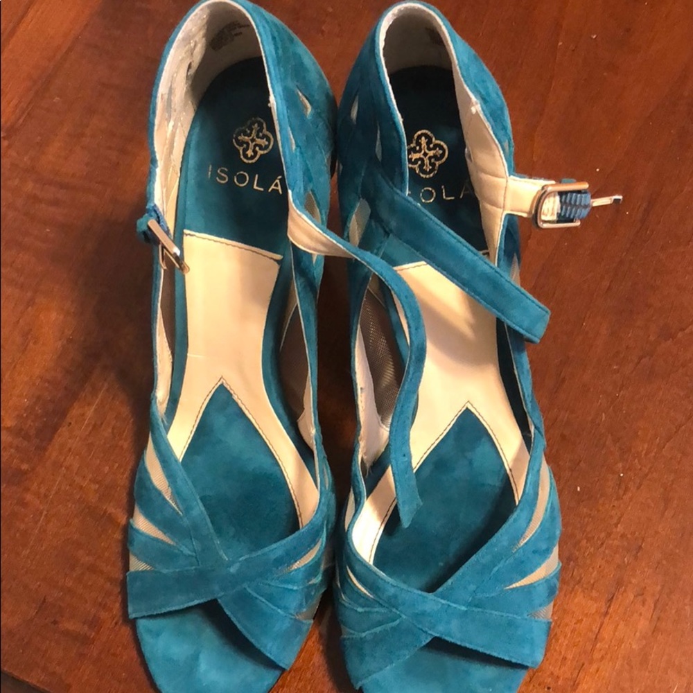 Teal suede heels Isola’